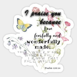 Psalm 139:14 Sticker